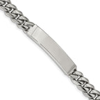 Stainless Steel Polished Curb Chain ID Bracelet for Men