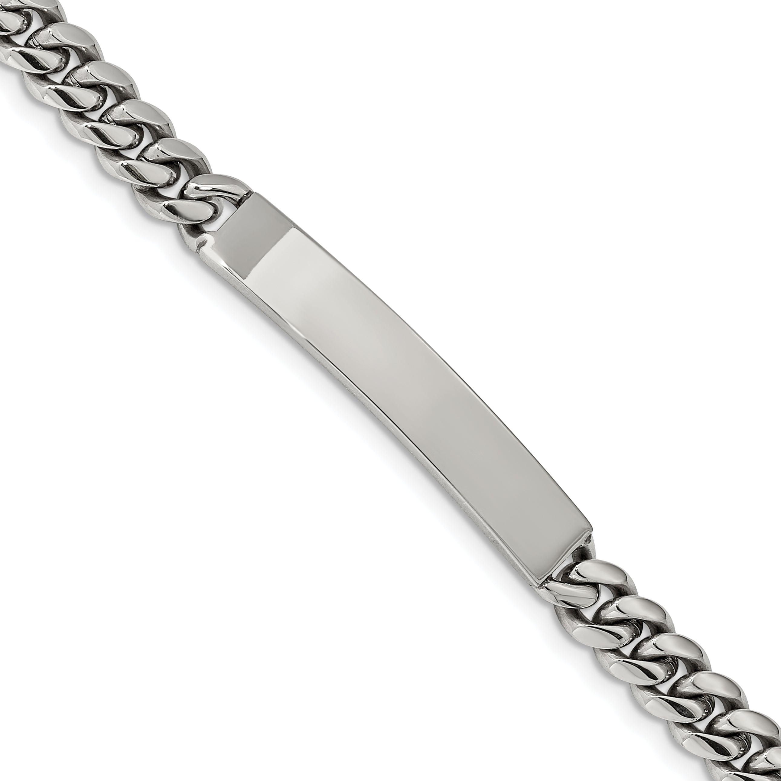 Stainless Steel Polished Curb Chain ID Bracelet for Men Main image