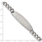 Stainless Steel Polished Curb Chain ID Bracelet for Men
