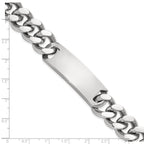Stainless Steel Polished Curb Link ID Bracelet for Men