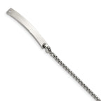 Stainless Steel Polished Box Chain with Removeable ID Plate Bracelet for Men