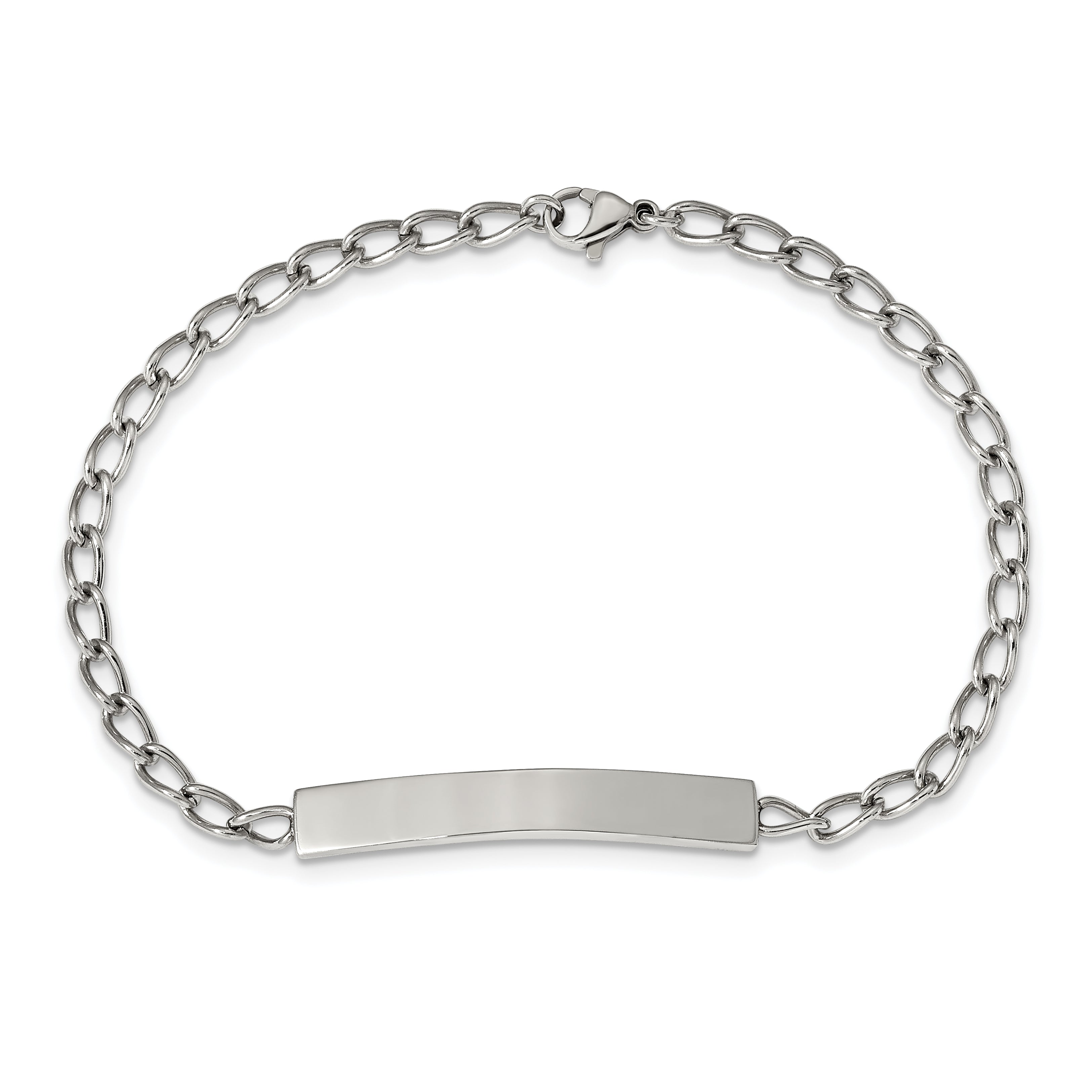 Stainless Steel Polished Curb Chain ID Bracelet for Men Secondary image