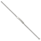 Stainless Steel Polished Curb Chain ID Bracelet for Men