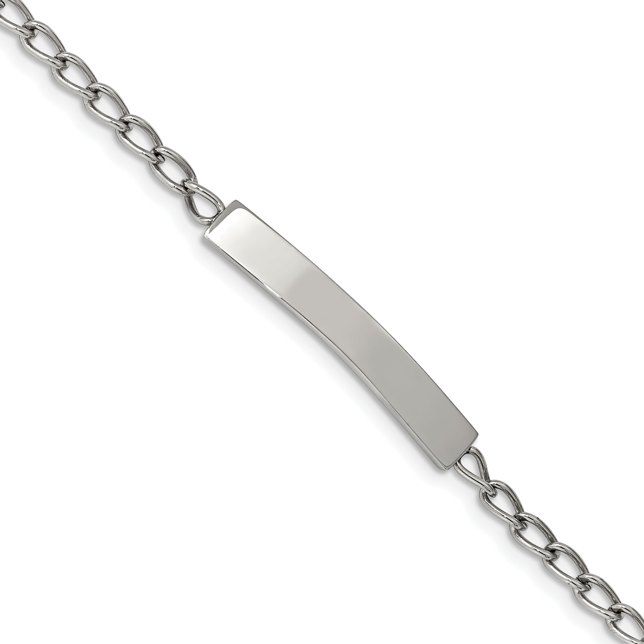 Stainless Steel Polished Curb Chain ID Bracelet for Men Main image
