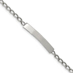 Stainless Steel Polished Curb Chain ID Bracelet for Men