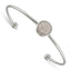 Stainless Steel Polished with Rose Quartz Cuff Bangle Bracelet for Women