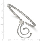 Stainless Steel Polished with Cubic Zirconia 2 Strand Adjustable Bracelet for Women