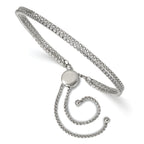Stainless Steel Polished with Cubic Zirconia 2 Strand Adjustable Bracelet for Women