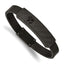 Carbon Fiber & Leather Bracelet in Black IP Steel, 9.4mm × 8.2" - Sophia Jewelers