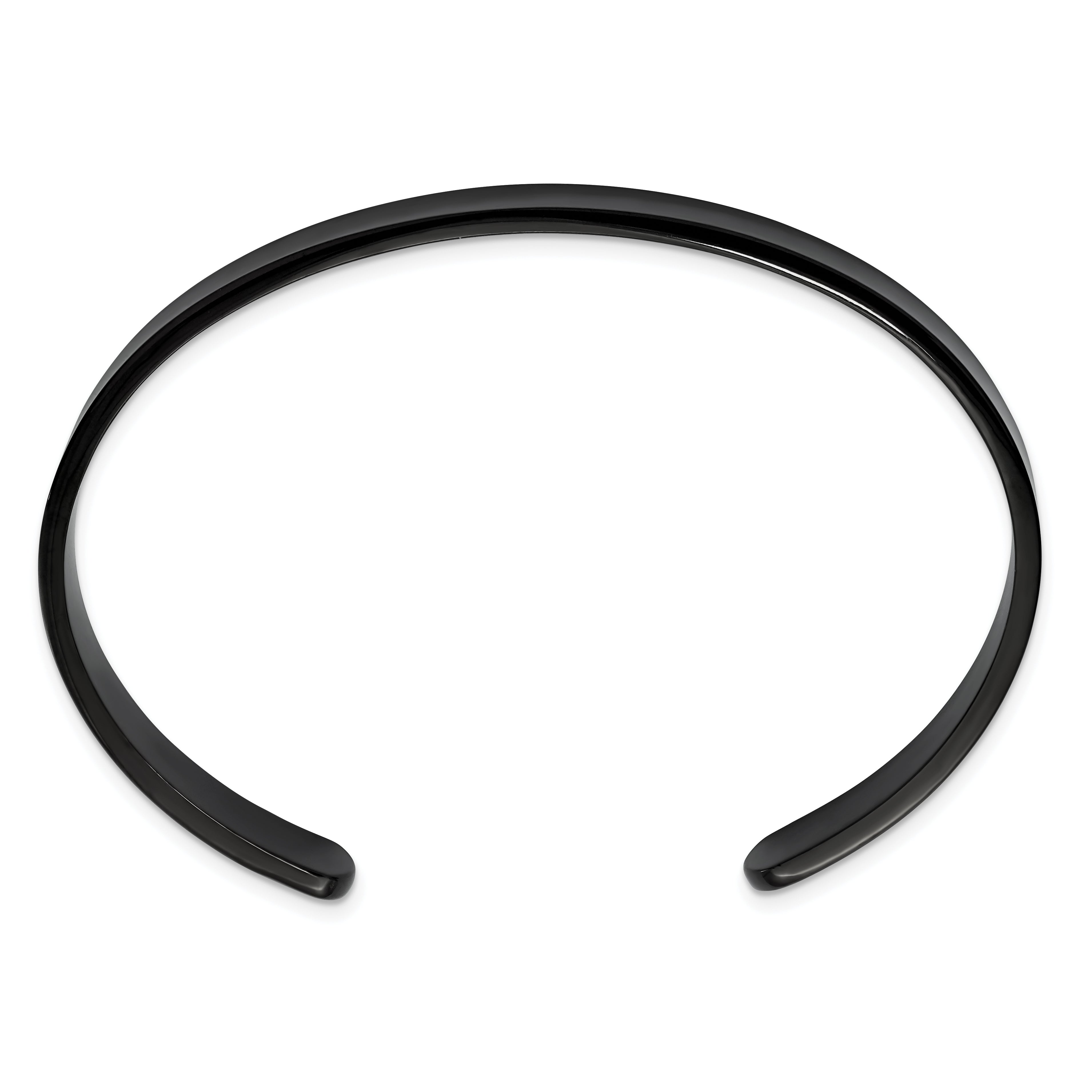 Stainless Steel Polished Black IP-plated 9mm Cuff Bangle Bracelet for Men