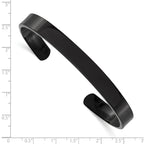 Stainless Steel Polished Black IP-plated 9mm Cuff Bangle Bracelet for Men
