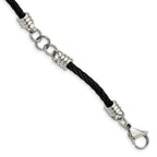 Stainless Steel Polished Black IP-plated Cable Bracelet for Men