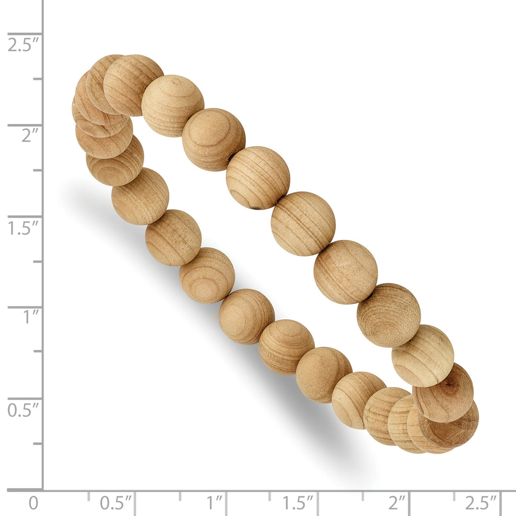 8mm Cypress Wood Beaded Stretch Bracelet for Men