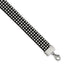 Stainless Steel Polished Black Leather with Crystals with ext Bracelet for Women