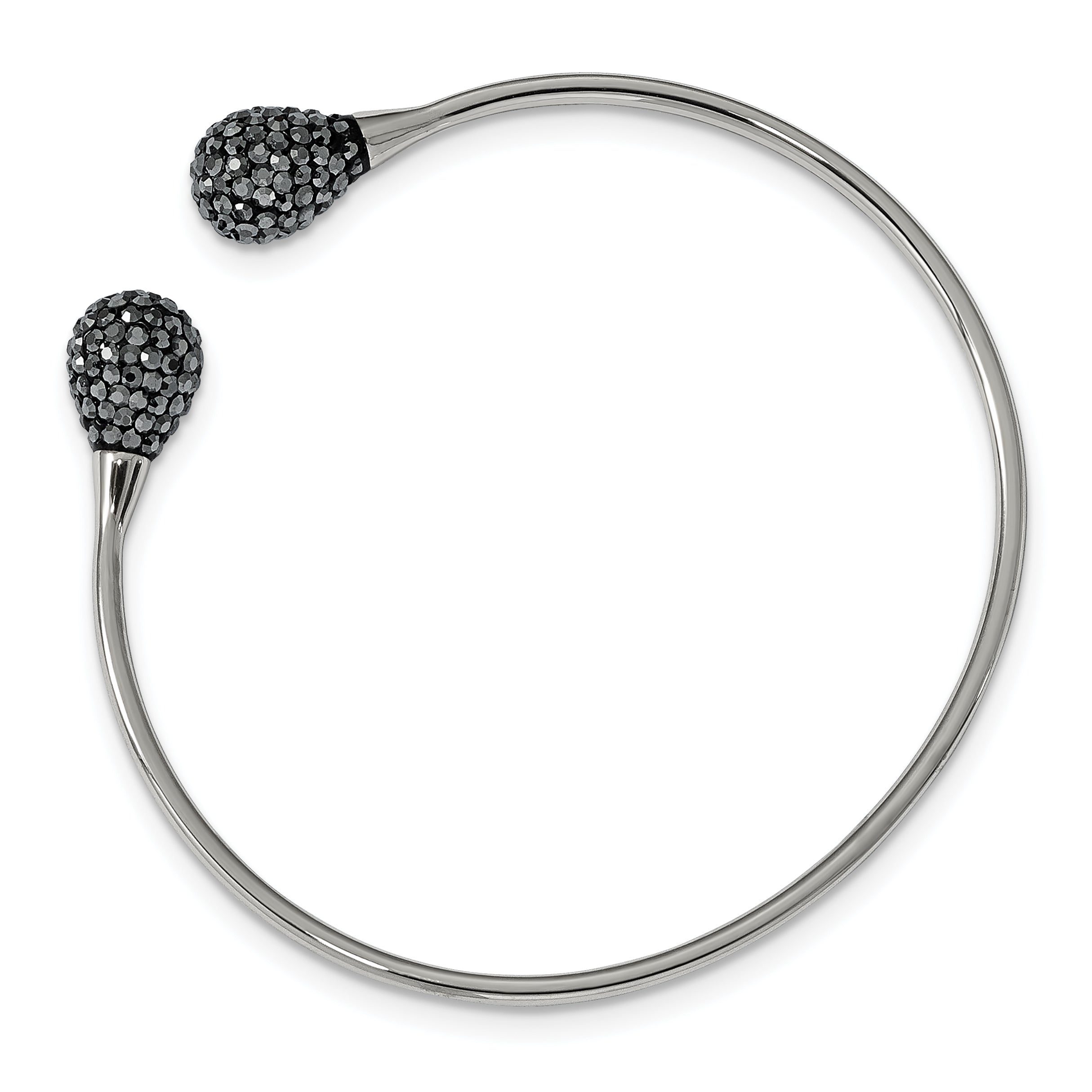 Stainless Steel Polished with Hematite Flexible Cuff Bangle Bracelet for Women Secondary image