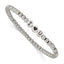 Stainless Steel Antiqued and Polished I Heart U 4mm Beaded Stretch Bracelet for Women