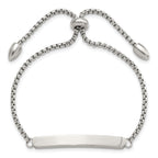 Stainless Steel Polished Adjustable ID Bracelet for Women