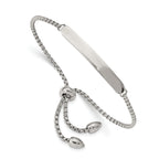 Stainless Steel Polished Adjustable ID Bracelet for Women