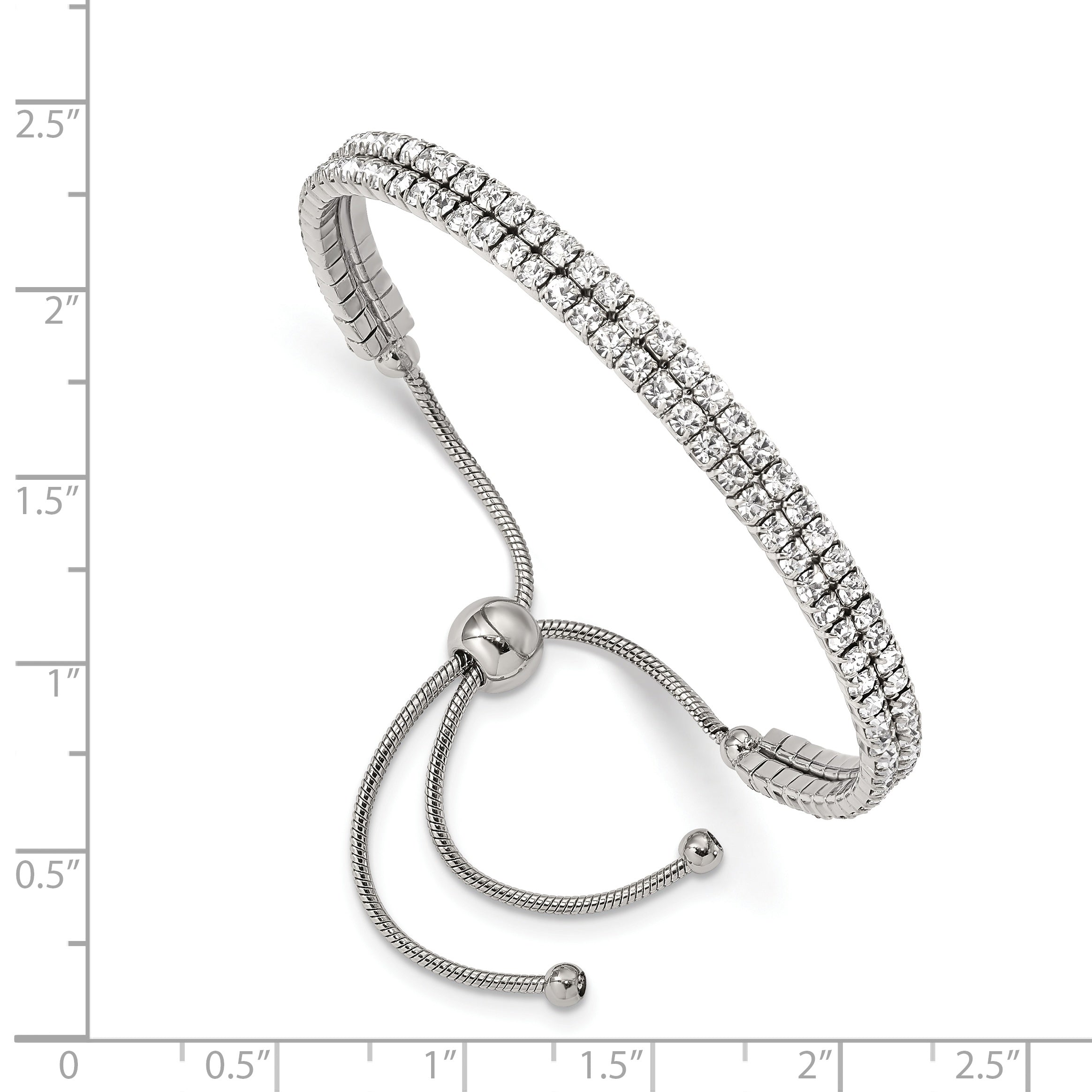 Stainless Steel Polished Preciosa Crystal Adjustable Bracelet for Women Secondary image