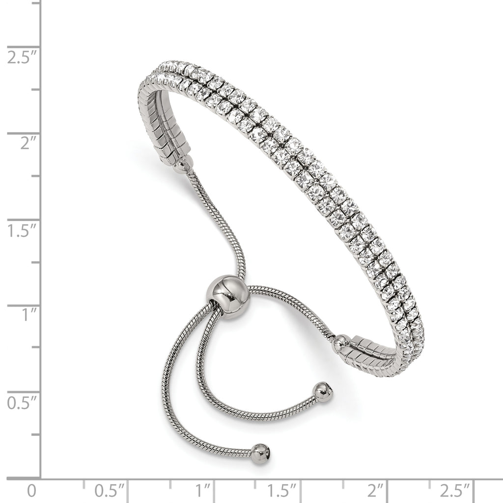 Stainless Steel Polished Preciosa Crystal Adjustable Bracelet for Women
