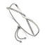 Stainless Steel Polished with Crystals Twised Adjustable Bangle Bracelet for Women