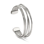 Stainless Steel Polished Twisted 18mm Cuff Bangle Bracelet for Women