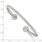 Stainless Steel Polished Cuff Bangle Bracelet for Men