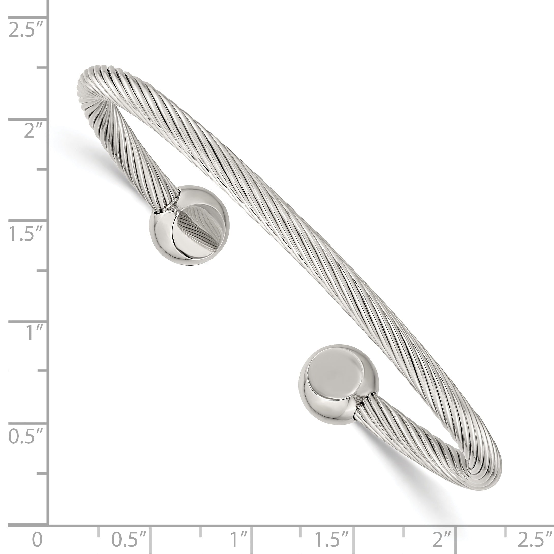 Stainless Steel Polished Cuff Bangle Bracelet for Men