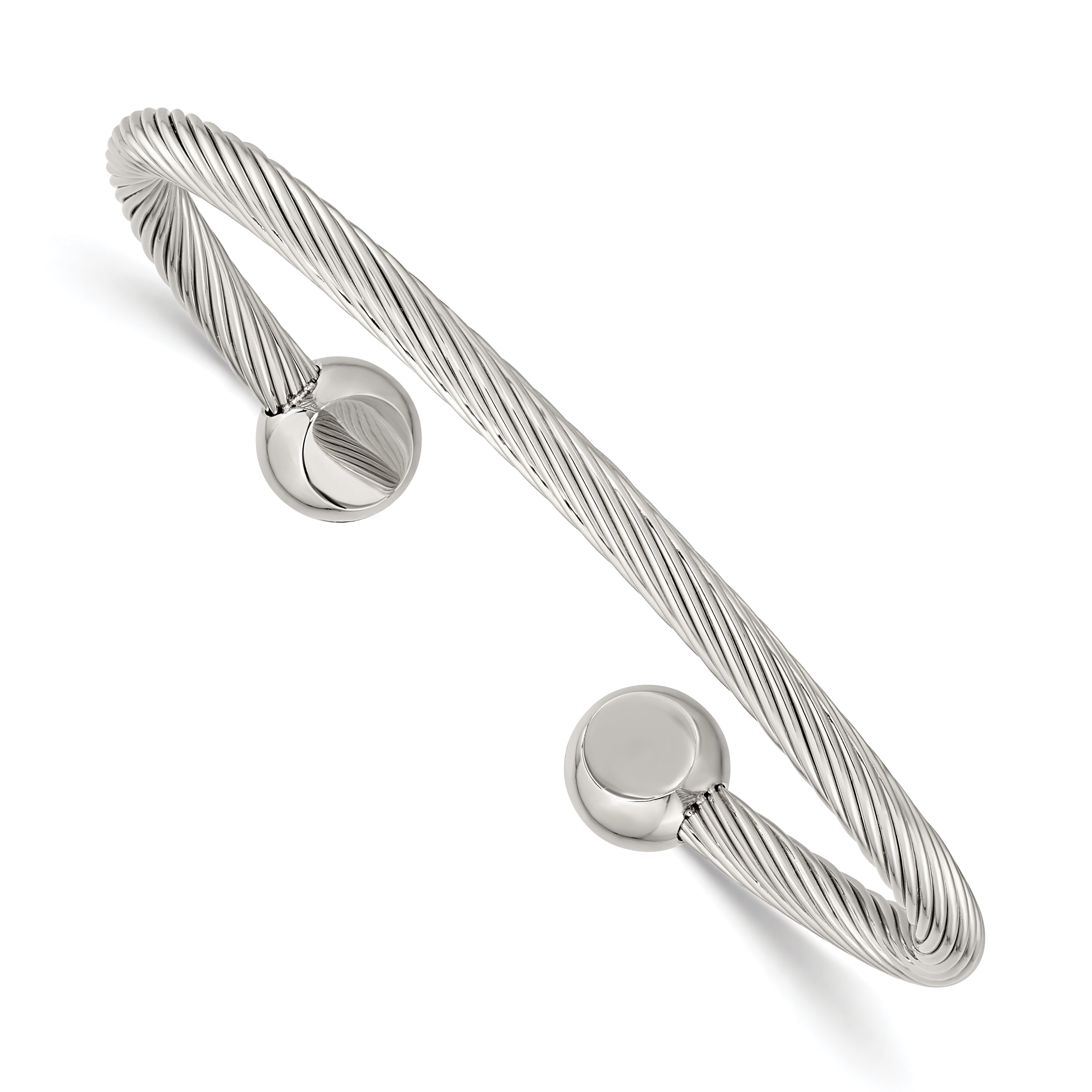 Stainless Steel Polished Cuff Bangle Bracelet for Men Main image