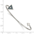 Stainless Steel Polished with Reconstructed Turquoise Triangle Bangle Bracelet for Women