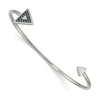 Stainless Steel Polished with Reconstructed Turquoise Triangle Bangle Bracelet for Women