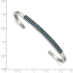 Stainless Steel Polished with Reconstructed Turquoise 5mm Cuff Bangle Bracelet for Women