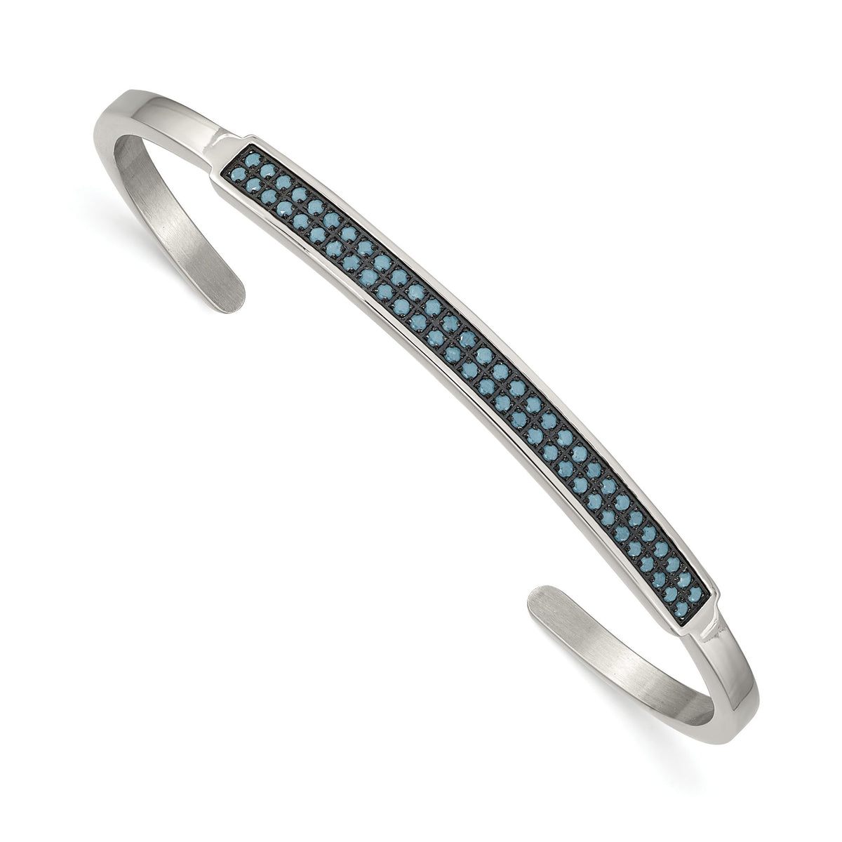 Reconstructed Turquoise Cuff Bracelet in Stainless Steel, 5mm - Sophia Jewelers Main image