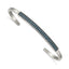Stainless Steel Polished with Reconstructed Turquoise 5mm Cuff Bangle Bracelet for Women