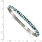 Stainless Steel Polished with Preciosa Crystal 4.75mm Hinged Bangle Bracelet for Women