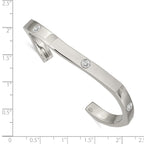 Stainless Steel Polished with Crystals 6mm Cuff Bangle Bracelet for Women