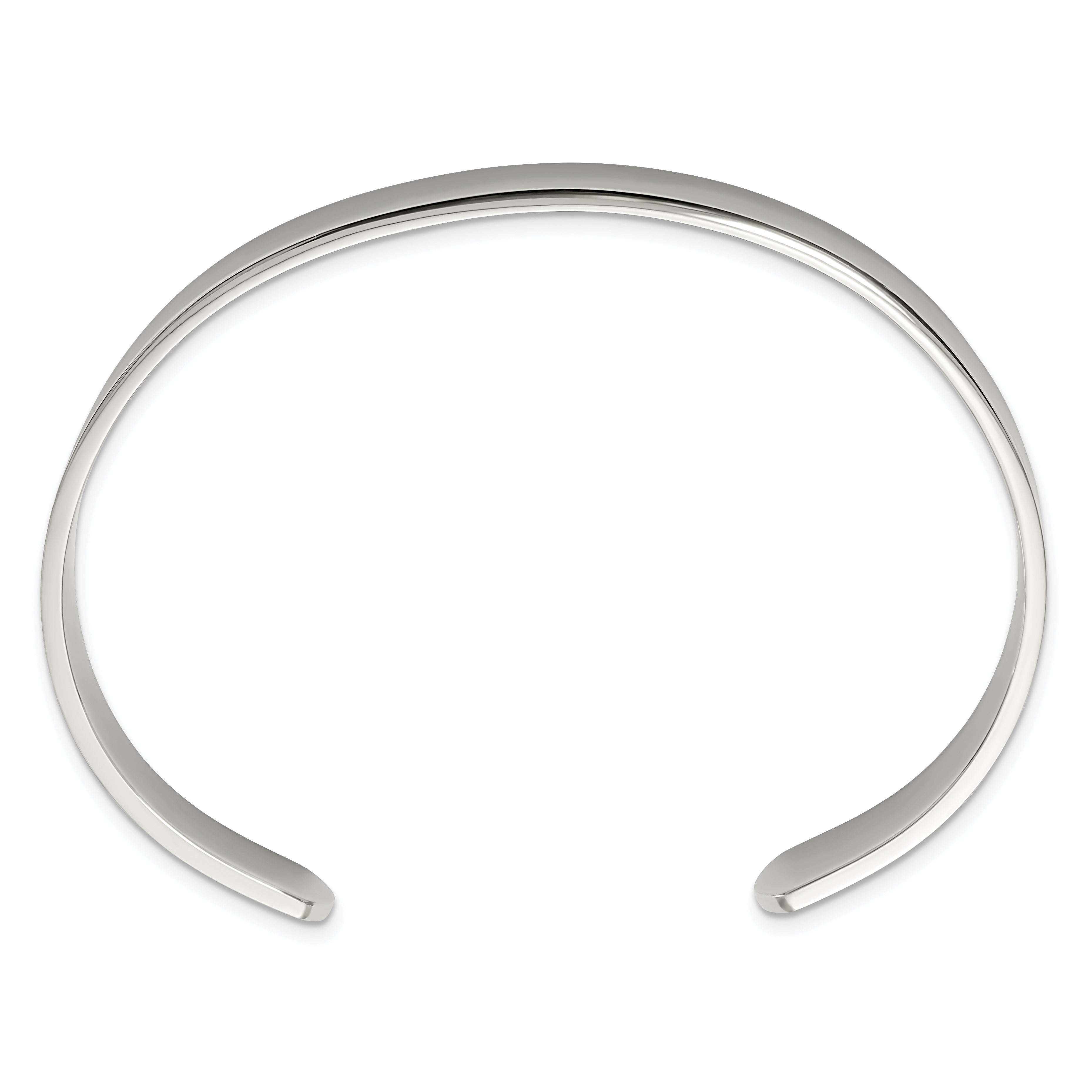 Stainless Steel Polished 9mm Cuff Bangle Bracelet for Men