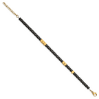 Stainless Steel Brushed Yellow IP-plated with Square Hematite Beads Bracelet with Extension for Women