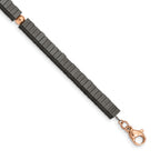 Stainless Steel Polished Rose IP-plated with Square Hematite Beads Bracelet with Extension for Women