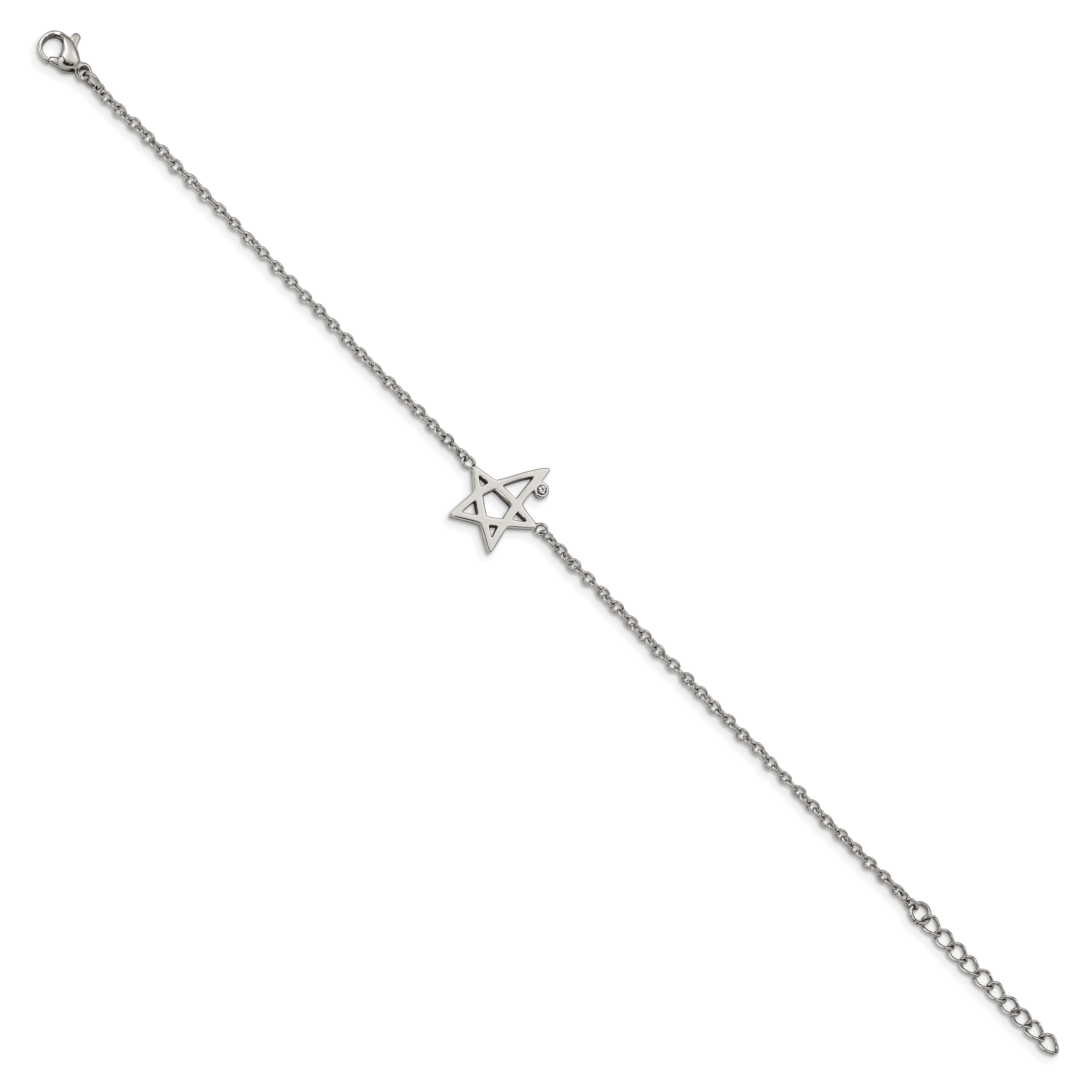 Stainless Steel Polished with Crystal with ext. Star Bracelet for Women Secondary image