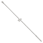 Stainless Steel Polished with Crystal with ext. Star Bracelet for Women