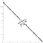 Stainless Steel Polished with Crystal with ext. Star Bracelet for Women