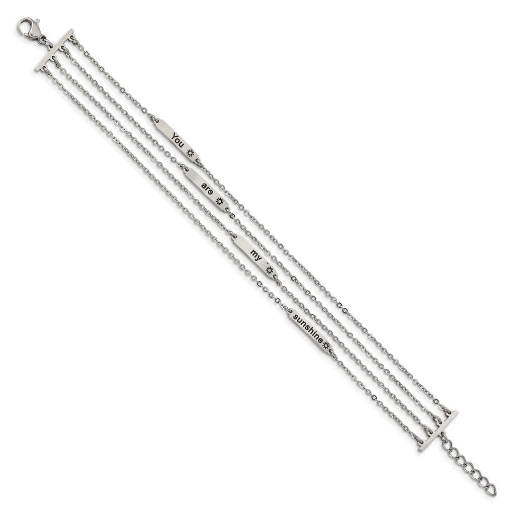 Stainless Steel Polished Enameled Sunshine with . ext. Bracelet for Women