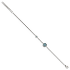 Stainless Steel Polished Reconstructed Turquoise Bracelet with Extension for Women