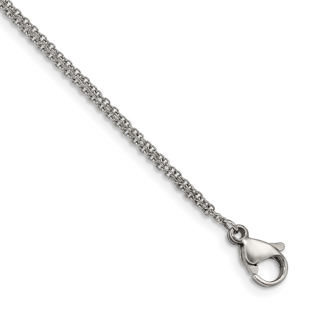 Infinity Symbol CZ Bracelet in Stainless Steel, 8.4mm x 6.2" - Sophia Jewelers