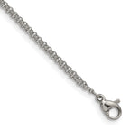 Stainless Steel Polished Cubic Zirconia Sideways Cross Bracelet with Extension for Women