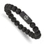 Black Agate Medical ID Bracelet in Stainless Steel, 8.2mm, 6.5" - Sophia Jewelers