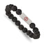 Medical Alert Lava Stone Stretch Bracelet in Stainless Steel, 8.6mm - Sophia Jewelers