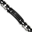 Stainless Steel Polished Black IP-plated Cross ID Bracelet for Men
