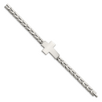 Stainless Steel Polished Cross Link Bracelet for Men